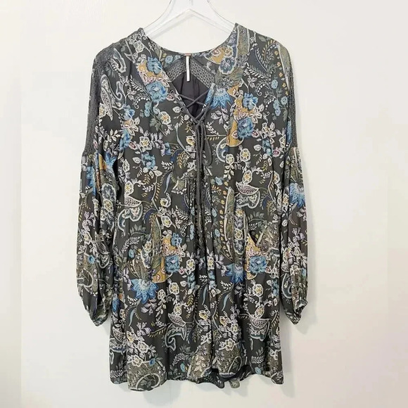 FREE PEOPLE Rain or Shine‎ Paisley Tunic size Small - Picture 2 of 9